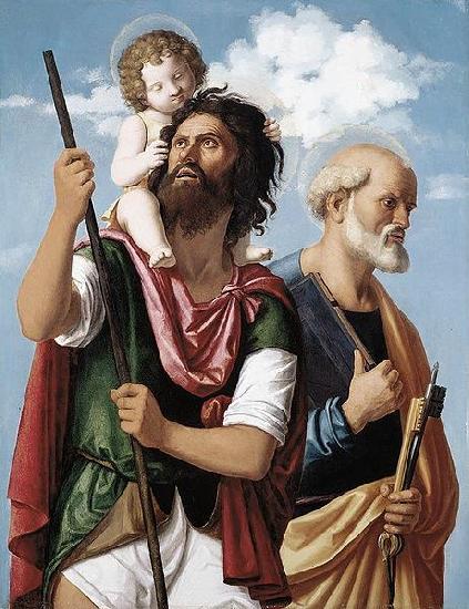 CIMA da Conegliano St Christopher with the Infant Christ and St Peter China oil painting art